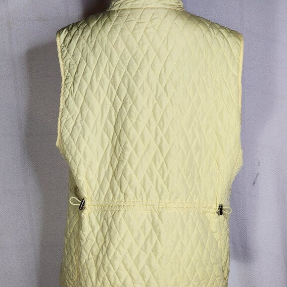 Croft & Barrow Lemon Yellow Poly Fully Lined Quilted Snap Front Vest Size XL - Picture 12 of 16